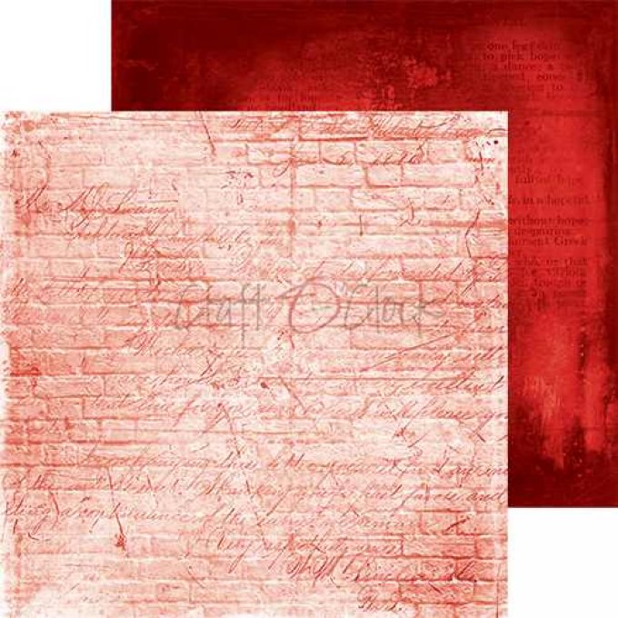 Ensemble de 24 feuilles, 20x20cm, Red mood - Craft O Clock  - motif recto verso - 190g