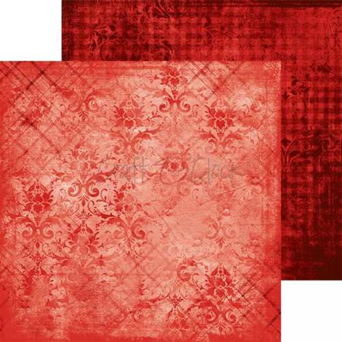 Ensemble de 24 feuilles, 20x20cm, Red mood - Craft O Clock  - motif recto verso - 190g