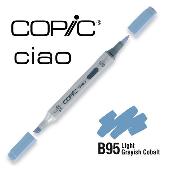 1 Feutre à alcool, Copic Ciao, Light grayish cobalt - pointe pinceau et biseautée, à l'unité