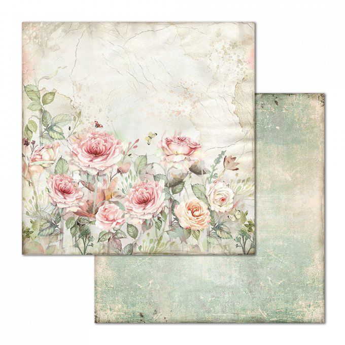 Papier scrapbooking, 30x30cm, House of roses  - Stamperia