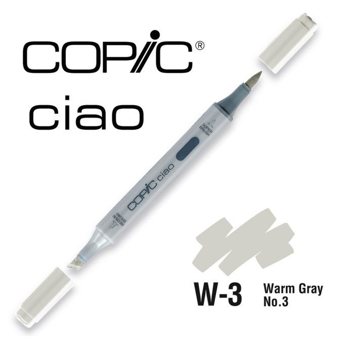 1 Feutre à alcool, Copic Ciao, Warm gray n°3 - pointe pinceau et biseautée, à l'unité