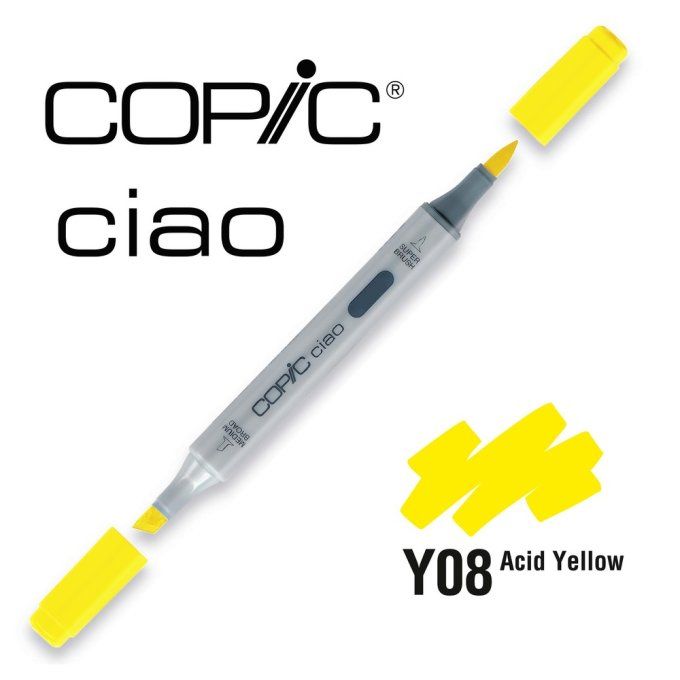 1 Feutre à alcool, Copic Ciao, Acid Yellow - pointe pinceau et biseautée, à l'unité