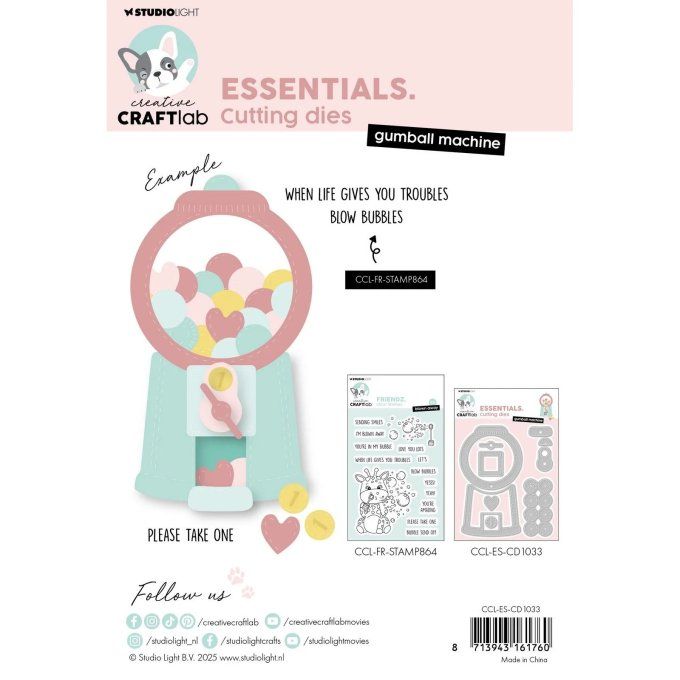 10 Dies/matrices de découpe, StudioLight, Craftlab - Gumball machine