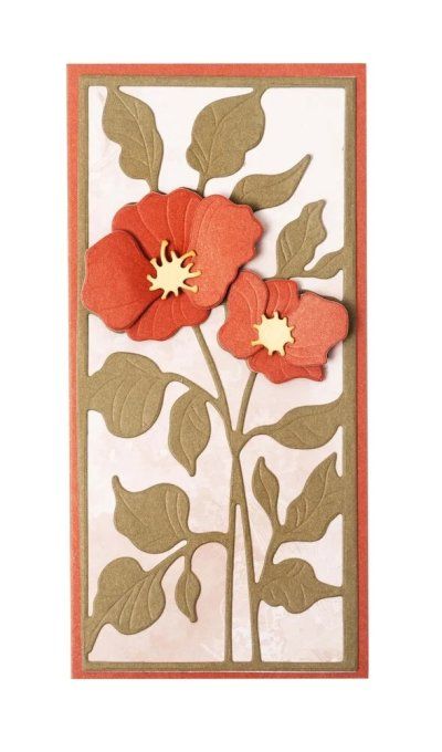 8 Dies/matrices de découpe, cadre floral, Studio light - Poppy frame