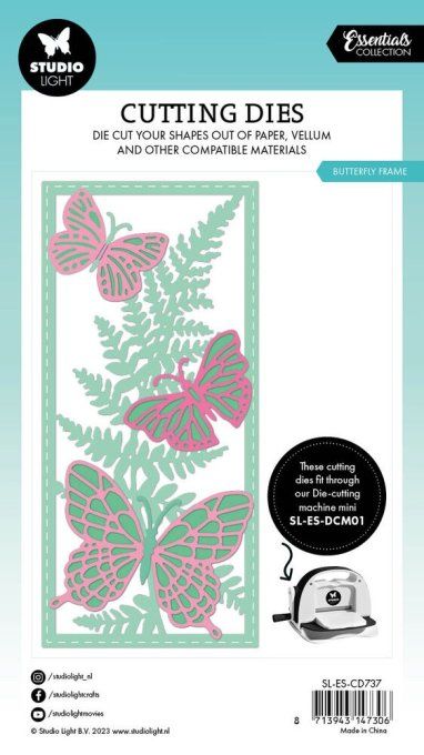 7 Dies/matrices de découpe, cadre, Studio light - Butterfly frame