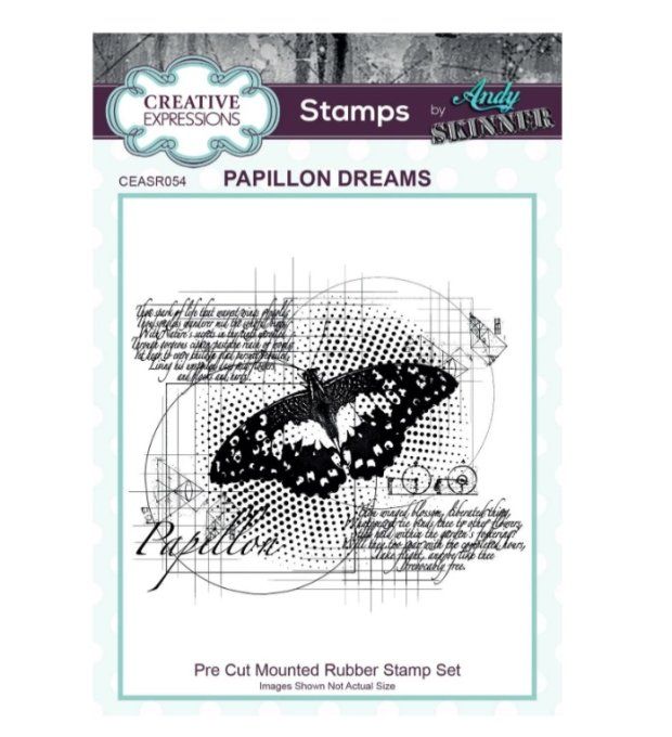 Tampon cling/caoutchouc - Creative expressions - Papillon dreams - Dimension : 9x10.2cm environ