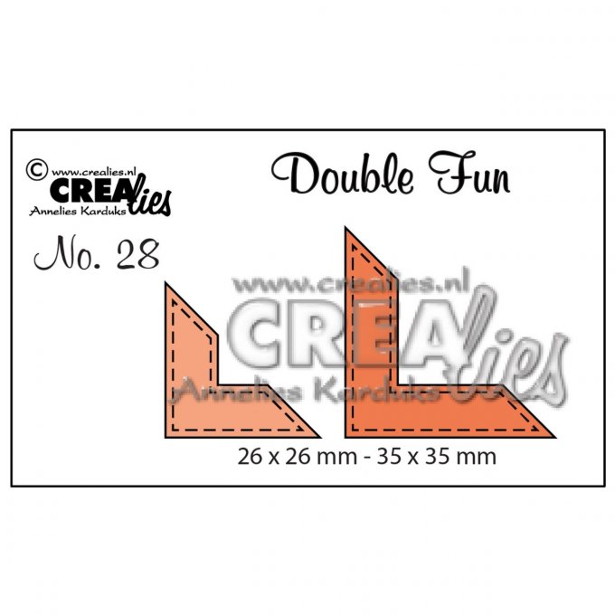 2 dies, angles de page, dimension : 26x26mm et 35x35mm