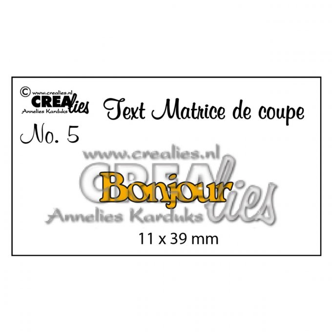 Die/matrice de découpe, Bonjour