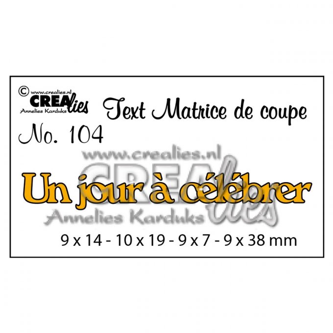 Die/matrice de découpe, Un jour à célébrer