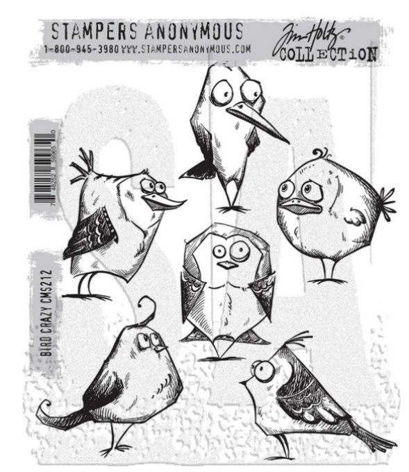 6 Tampons cling/caoutchouc - Stampers anonymous, Bird crazy