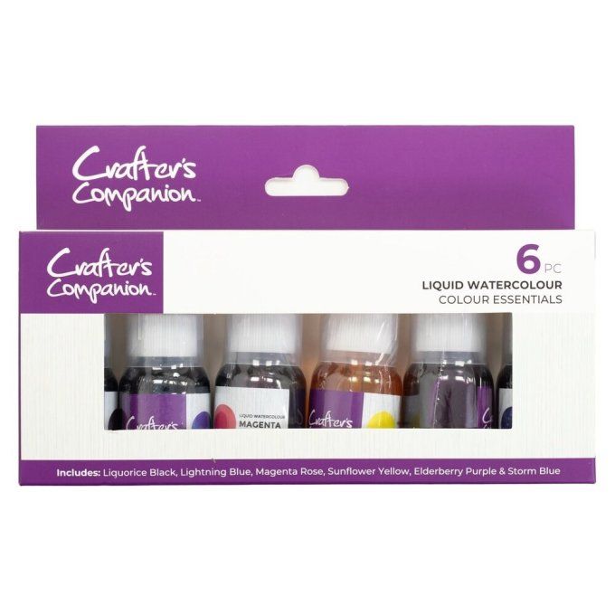 Crafter's companion - Aquarelle liquide - 6 flacons, Colour Essentials
