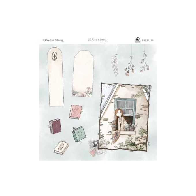 Ensemble de 6 feuilles motif recto verso, 30.5x32cm - El mundo de Valentina