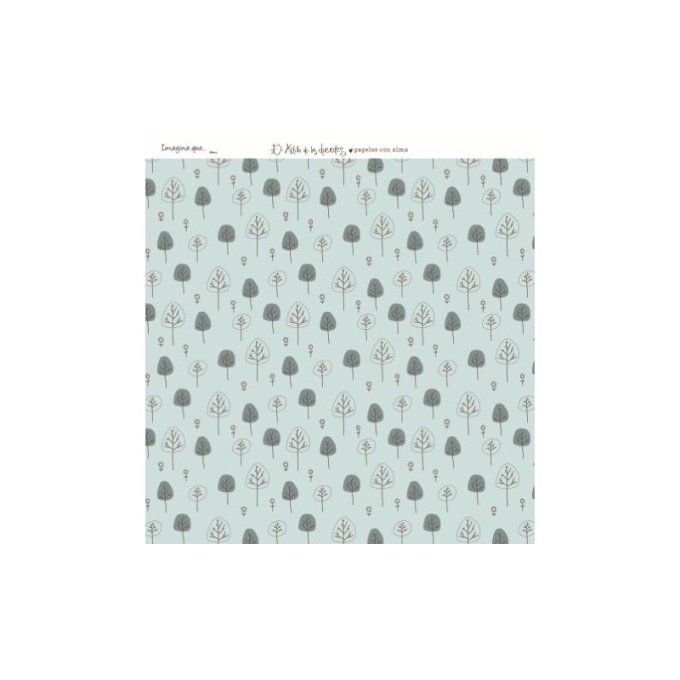 Ensemble de 10 feuilles motif recto verso, 30.5x32cm - Imagina que ....