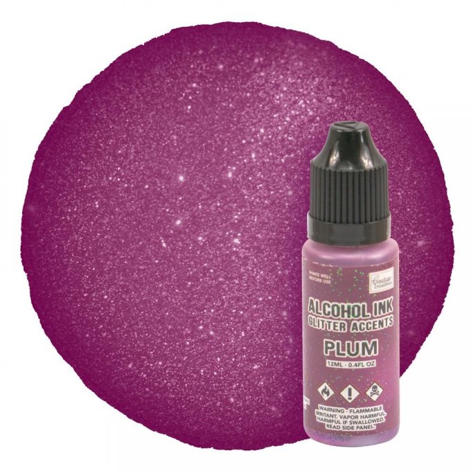 Couture creations, Encre à alcool glitter accents, à paillettes, Plum - 12ml