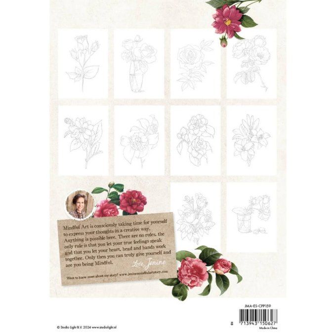 StudioLight - Livre de coloriage, fleurs - format A5