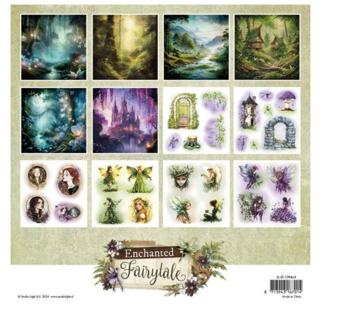 StudioLight, format 20x20cm, collection : Enchanted fairy tale - 100gsm - 24 feuilles