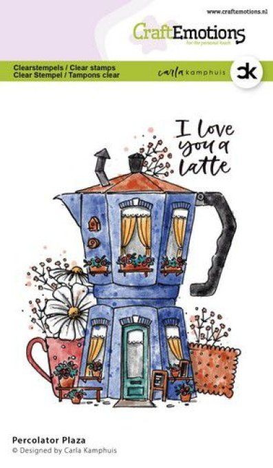 8 Tampons clears, percolator plazza - dim. de la planche : 10.5x14.5cm