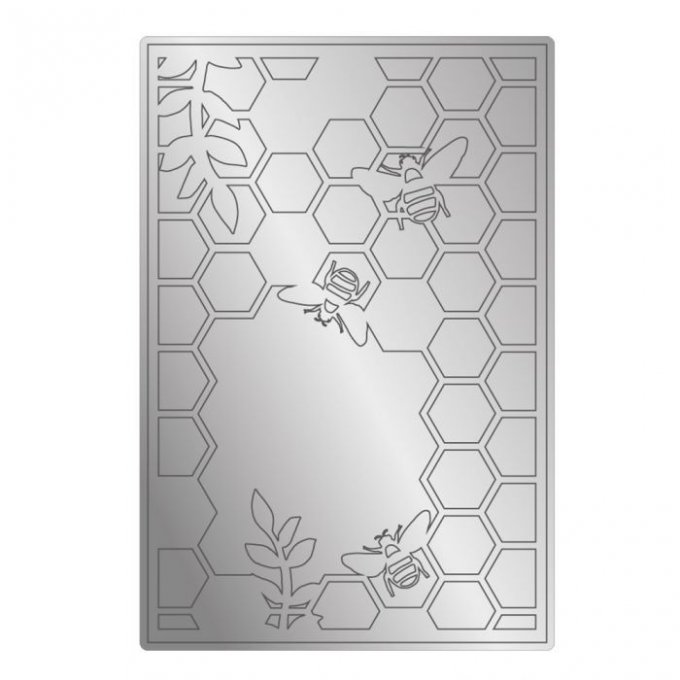 Die/matrice de découpe - Nature's garden - bee youtiful, honeycomb - dimension : 10.6x15.6cm