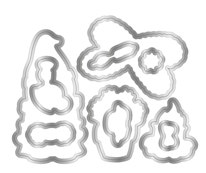 Tampon + die et pochoir - Gnome  - Garden gnomes, nature's garden 