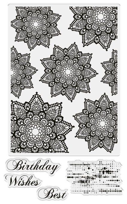 5 Tampons - Majestic mandalas - Le plus grand tampon mesure : 11.4x15.2cm