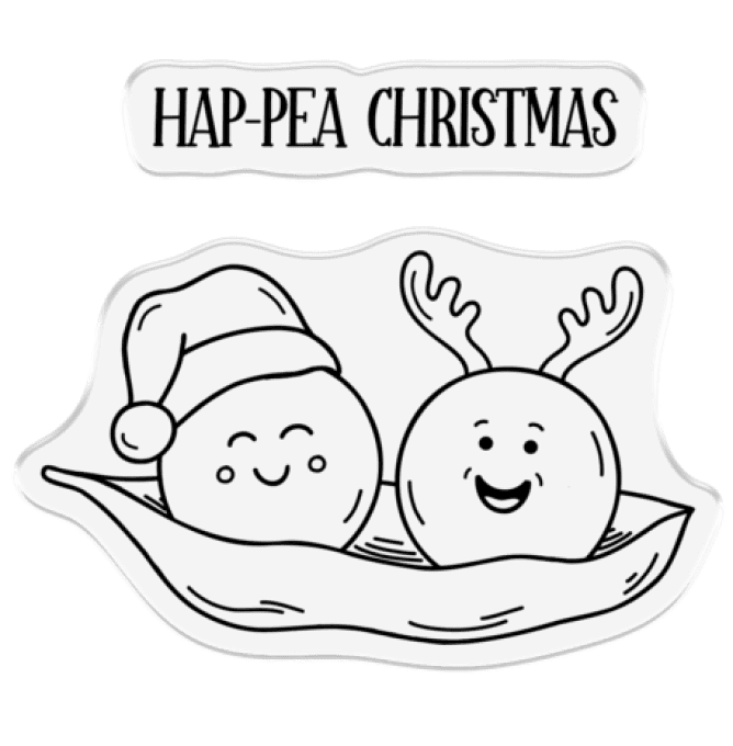 Tampon - Hap-pea christmas, dimension de la planche : 10x10cm