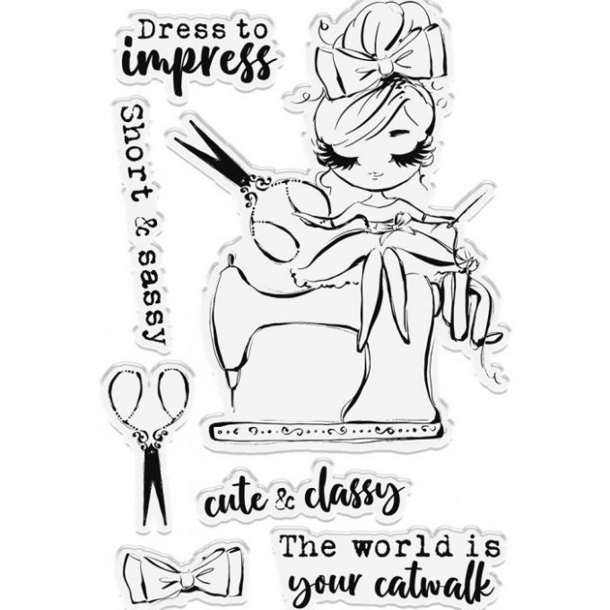 7 Tampons - Sassy & Classy, Dress to impress, dim. de la planche 10.4x15.2cm environ