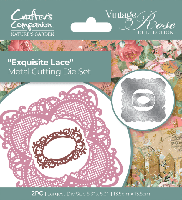 2 Dies - Crafter's companion - Exquisite Lace - dimension du plus grand die : 13.5x13.5cm env.