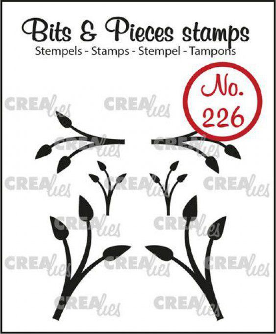 Ensemble de 6 petits tampons feuillage, planche : 5x5cm