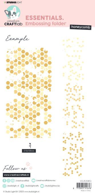 Classeur d'embossage, Studiolight/Craftlab - Honeycomb, dimension : 21x10.5cm environ