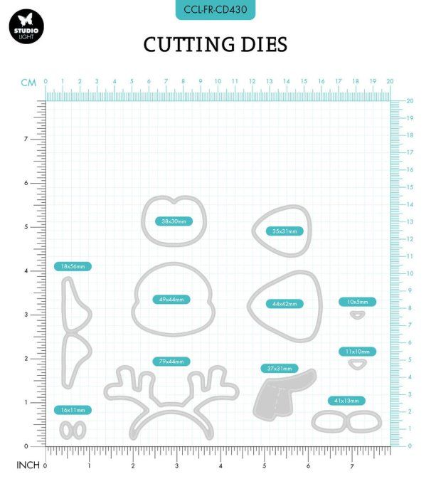 10 Dies/matrices de découpe, Craftlab, pour la construction d'un pingouin 