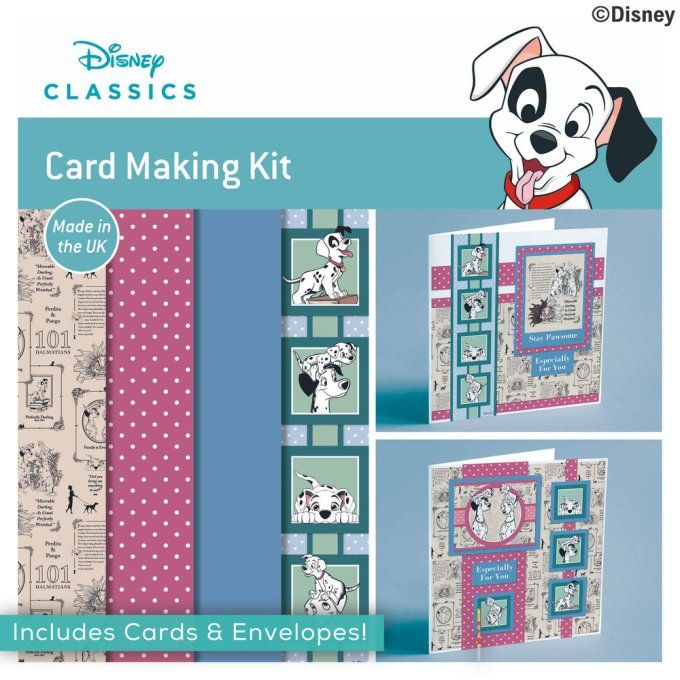Ensemble Card making kit, format 15x15cm, Disney Classics, 101 Dalmatiens