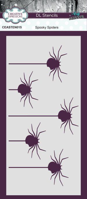 Pochoir - Creative Expressions - Spooky spiders - dimension : 10x20cm environ
