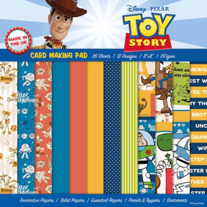 Ensemble de 36 feuilles, format 20x20cm - Toy Story, 150g, motif recto 