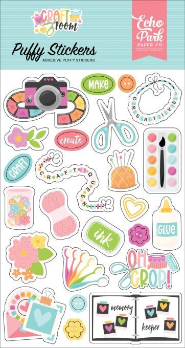 Echo park, Craft room - planche de puffy stickers