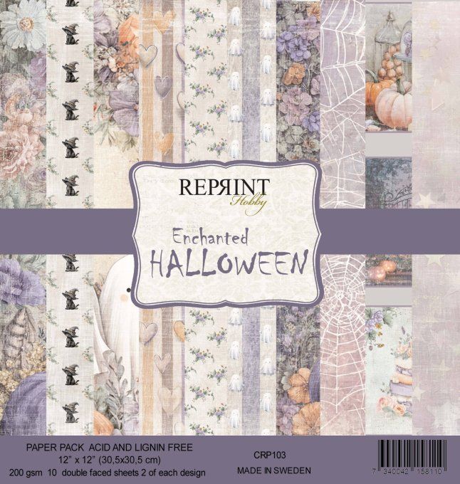 Reprint - Enchanted Halloween - 10 feuilles, 200gsm - format 30x30cm environ
