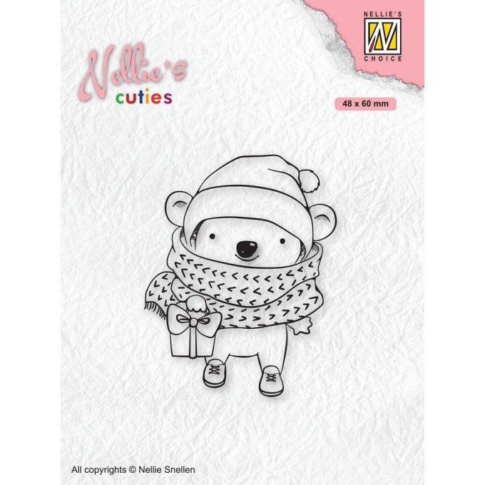 Tampon clear, Nellie's choice, Koala with parcel - dim. : 48x60mm