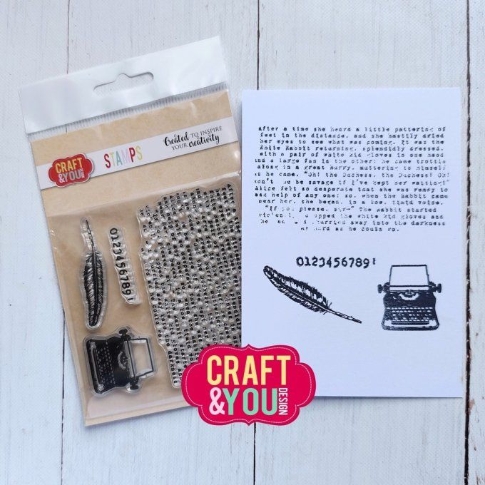 4 petits tampons clear, Typewriter