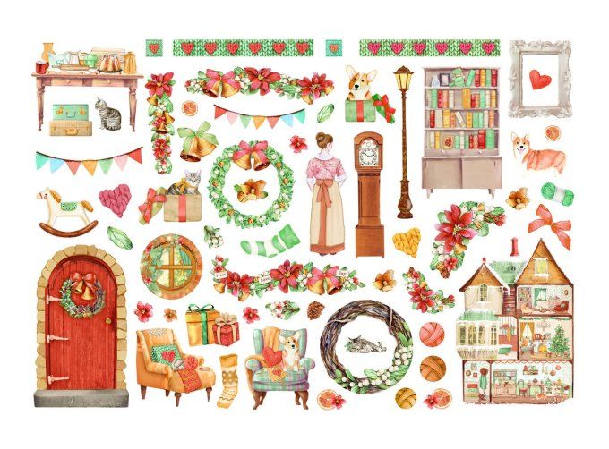 Die-cuts autocollants, collection : All around christmas - Stamperia
