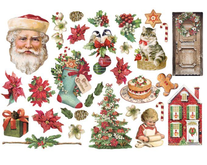 Die-cuts autocollants, collection : Classic Christmas - Stamperia