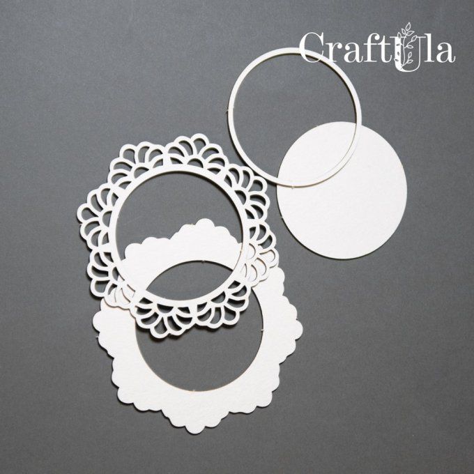  Chipboard - shaker, cadre rond - Diamètre 9cm environ