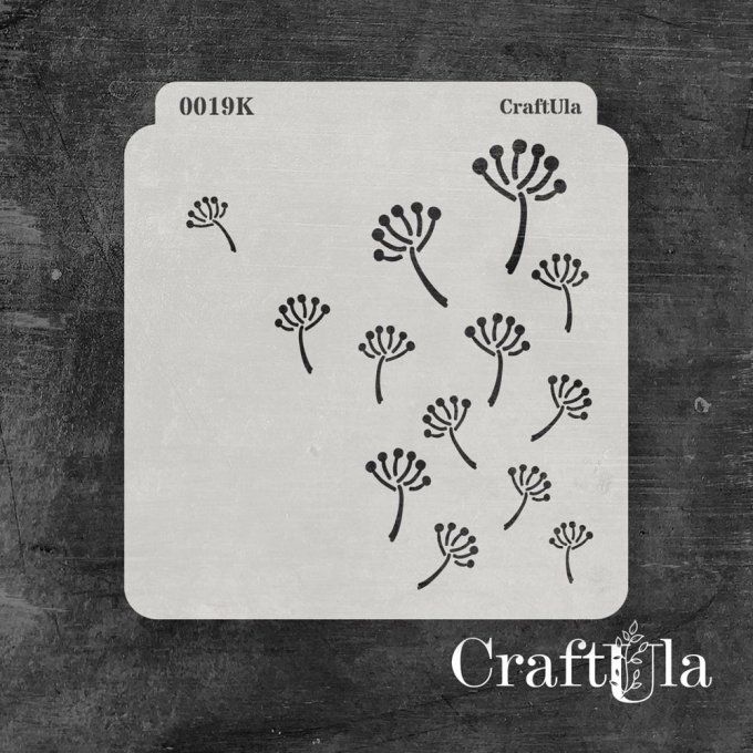 Pochoir - Dandelions - Dimension : 15x16cm environ