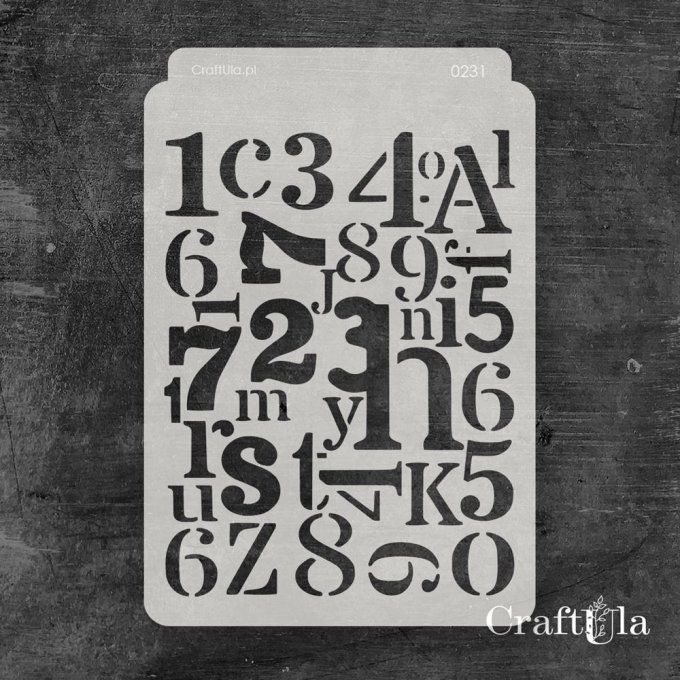 Pochoir - numbers - Dimension : 15x22cm environ