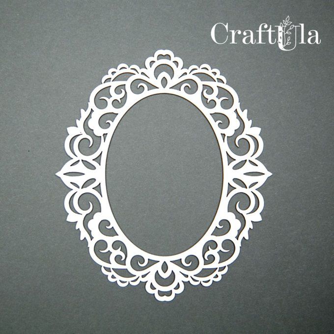  Chipboard - Cadre ovale - Dimension 14x12cm environ