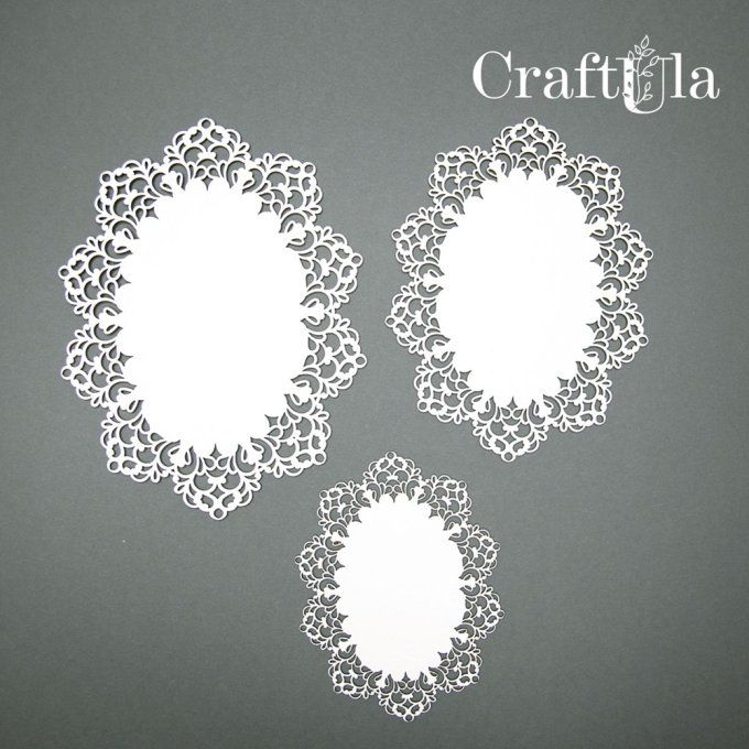  Chipboard - 3 fonds - Dimensions 14x10.5 / 12.5x10.5 / 9.5x8.5 cm environ