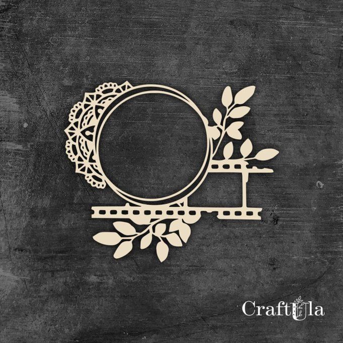  Chipboard - Cadre rond - Dimensions 15x12cm environ