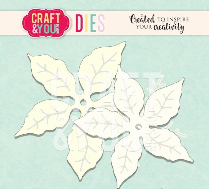 2 Dies/matrices de découpe, Poinsettia