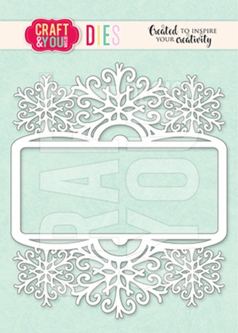 1 Die/matrice de découpe, Craft & You - Cadre flocons de neige, dim. 13x11cm