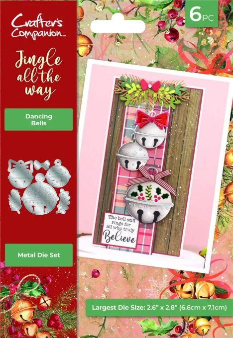 6 Dies/matrices de découpe, Crafter's companion, Grelots, Dancing bells