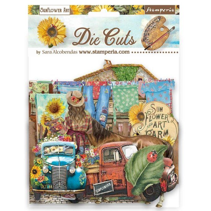 Die-cuts, collection : Sunflower Art - Stamperia