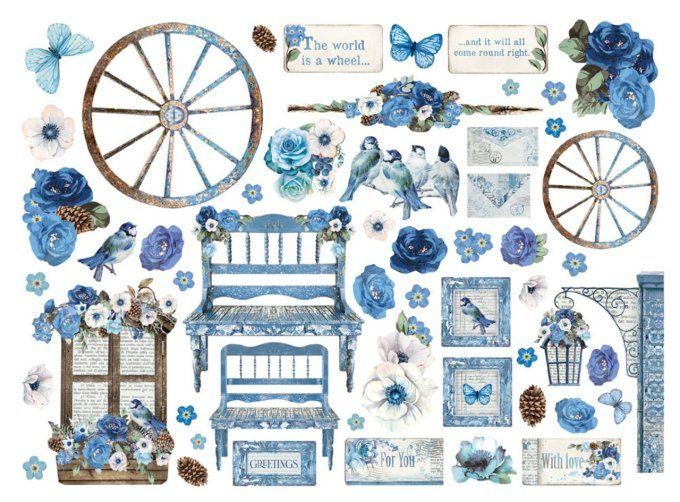 Die-cuts, collection : Blue Land - Stamperia